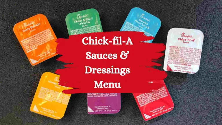 Chick Fil A Dipping Sauces & Dressings Menu with Prices in USA 
