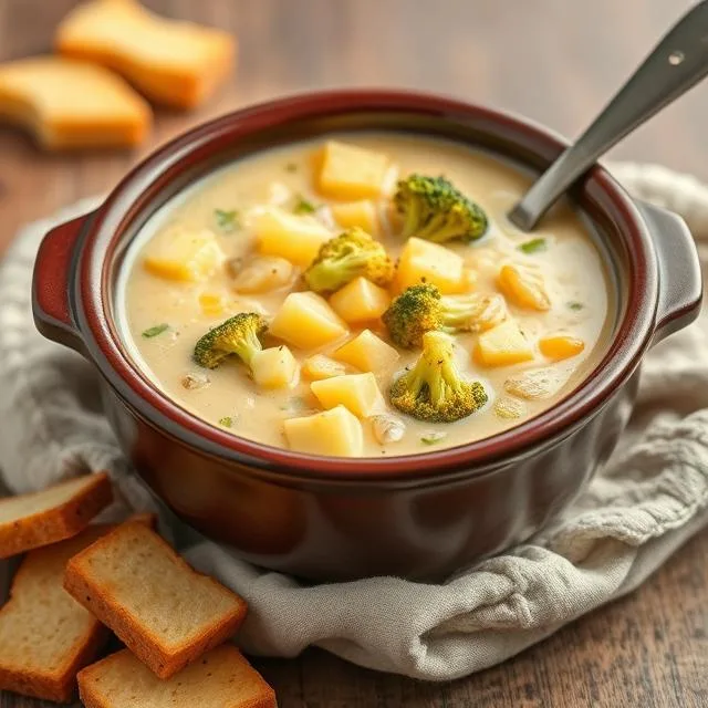 Crockpot Potato Broccoli Cheddar Soup