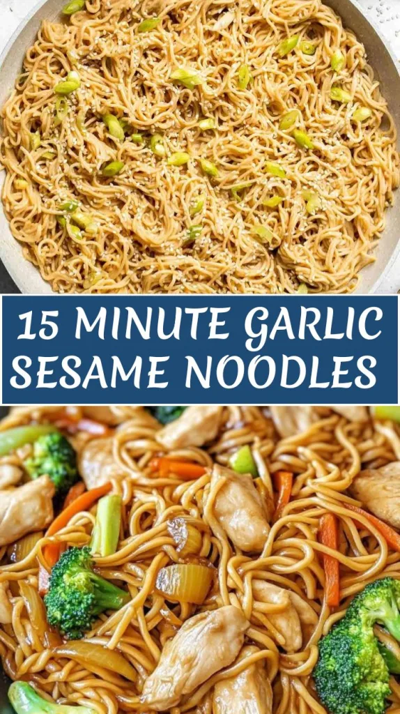 15 minute garlic sesame noodles