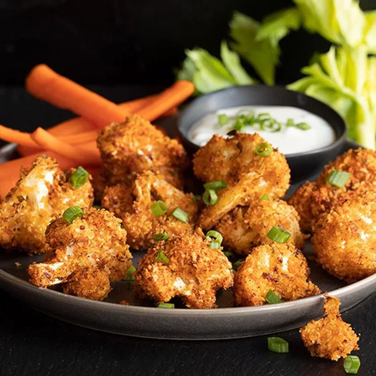 air fryer buffalo cauliflower bites
