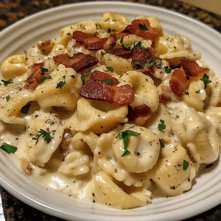 bacon tortellini alfredo