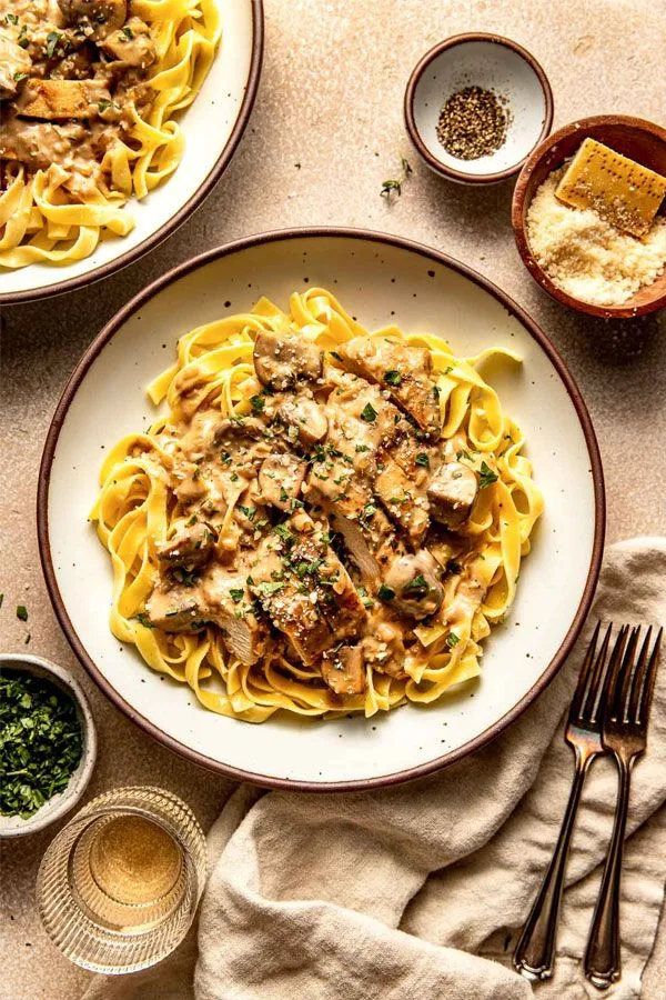 chicken marsala fettuccine