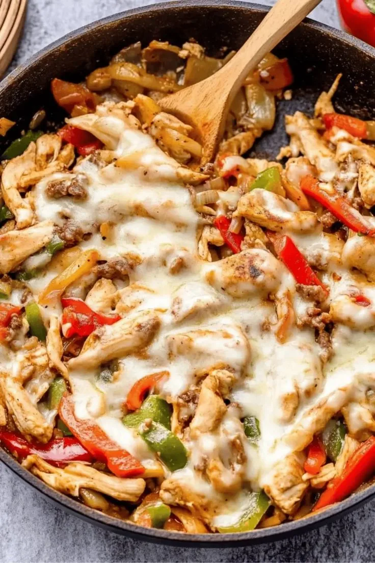 chicken cheesesteak skillet