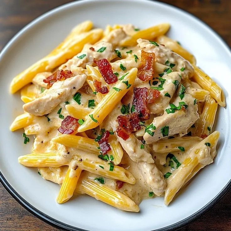 chicken bacon ranch baked penne