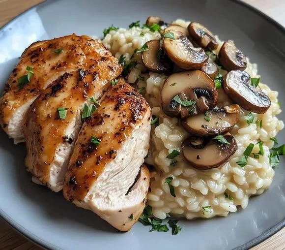 chicken and mushroom risotto