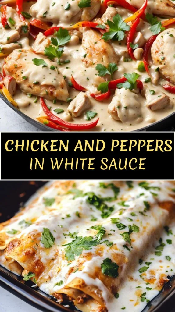 chicken and peppers in white sauce