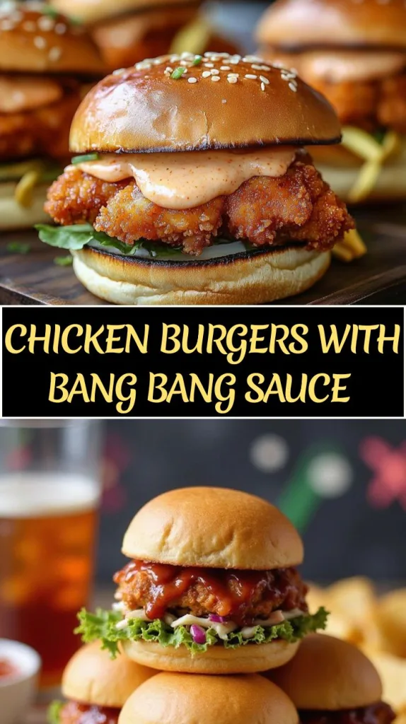 chicken burgers with bang bang sauce