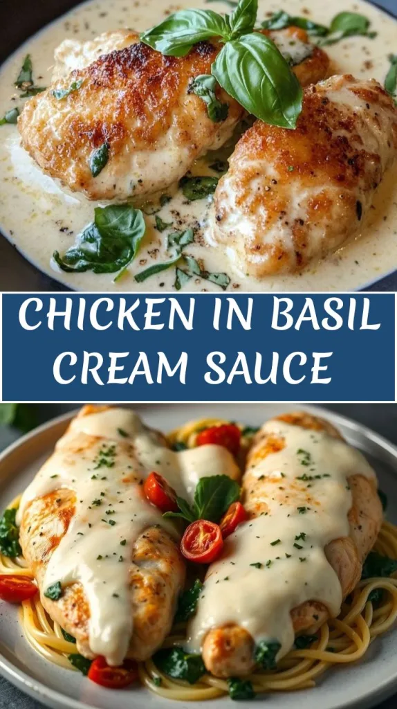 chicken in basil cream sauce