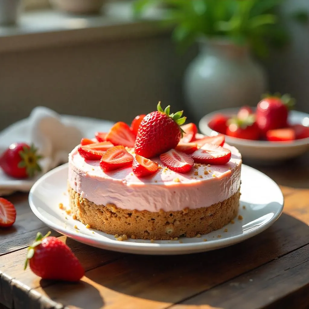 No-Bake Strawberry Crunch Cheesecake