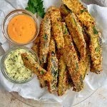 air fryer zucchini fries with garlic aioli
