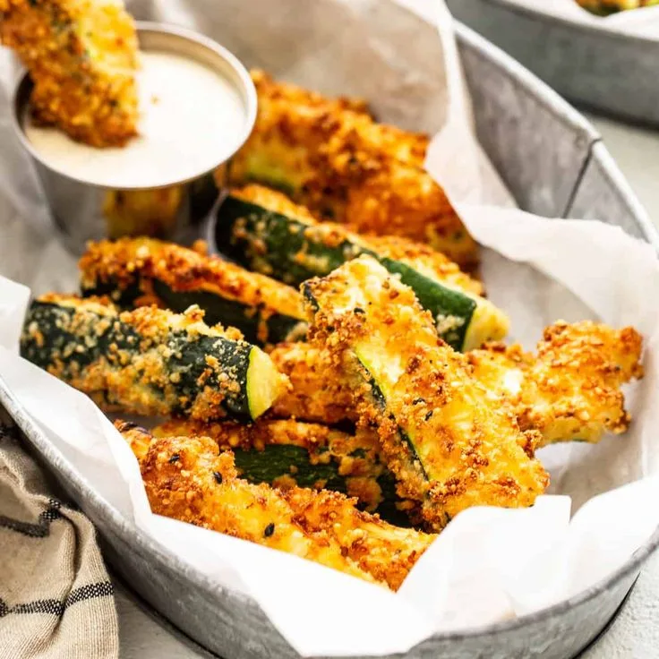 air fryer zucchini fries with garlic aioli 