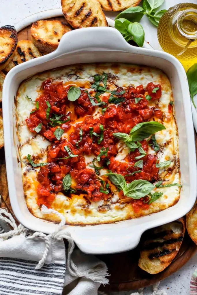 baked goat cheese bruschetta dip