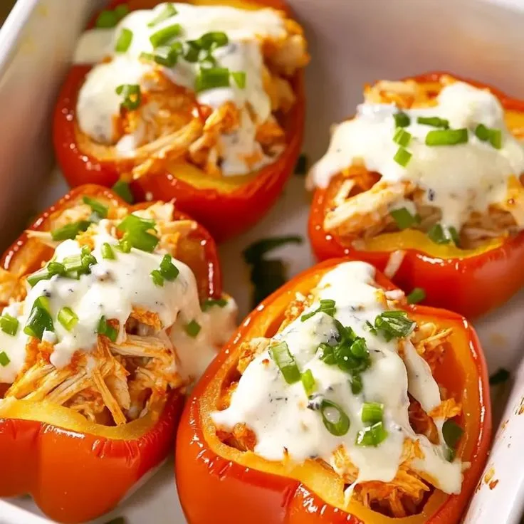 Cheesy Buffalo Chicken Stuffed Peppers Recipe: Spicy, Creamy & Satisfying cheesy buffalo chicken stuffed peppers