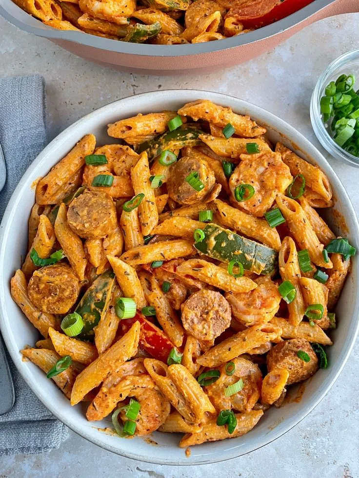 Creamy Cajun Shrimp Pasta with Sausage