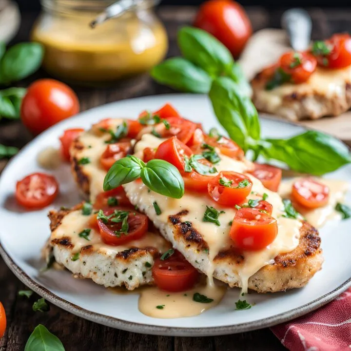 cheesy bruschetta chicken cutlets