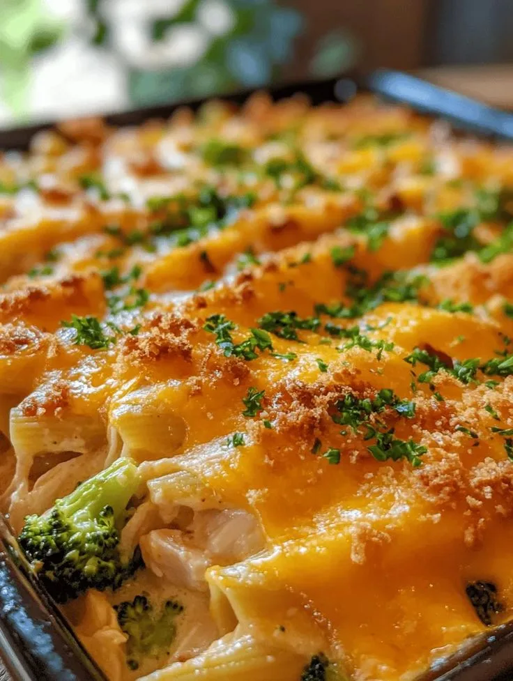 cheesy broccoli chicken pasta bake