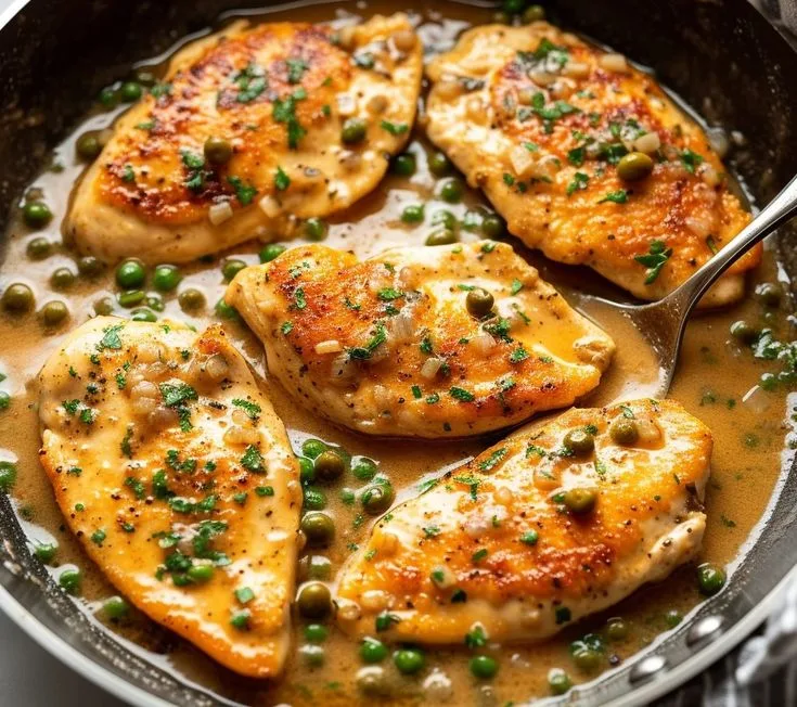 chicken piccata with mushrooms and capers