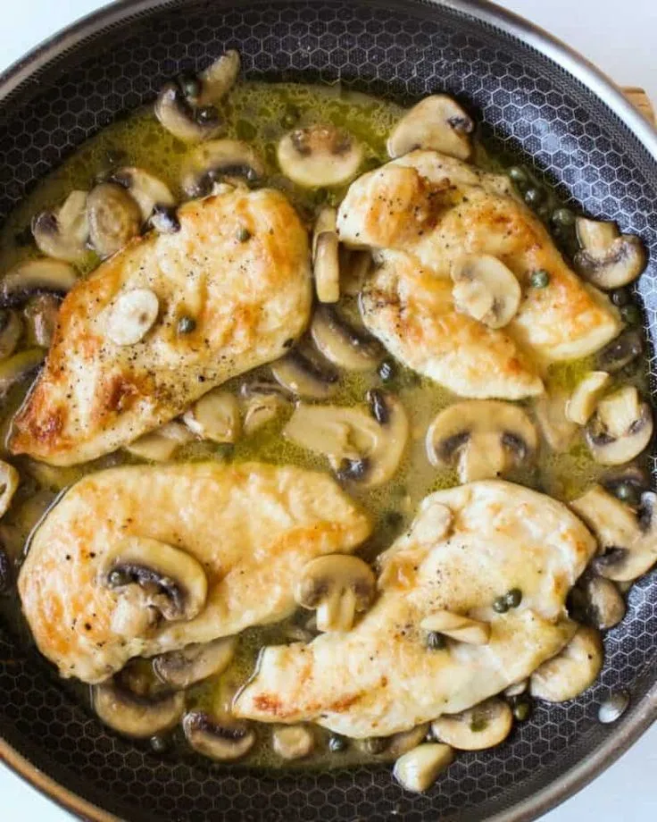 chicken piccata with mushrooms and capers