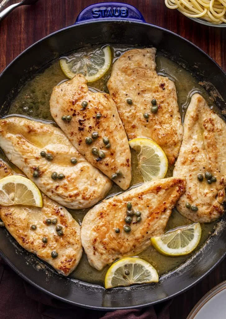 chicken piccata with mushrooms and capers