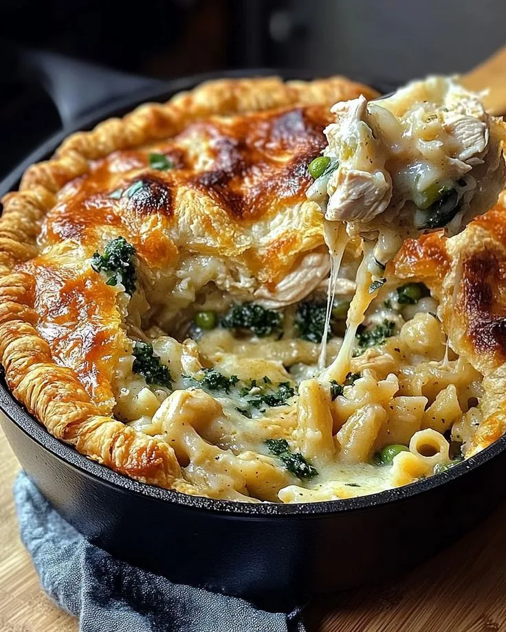 chicken pot pie noodle skillet