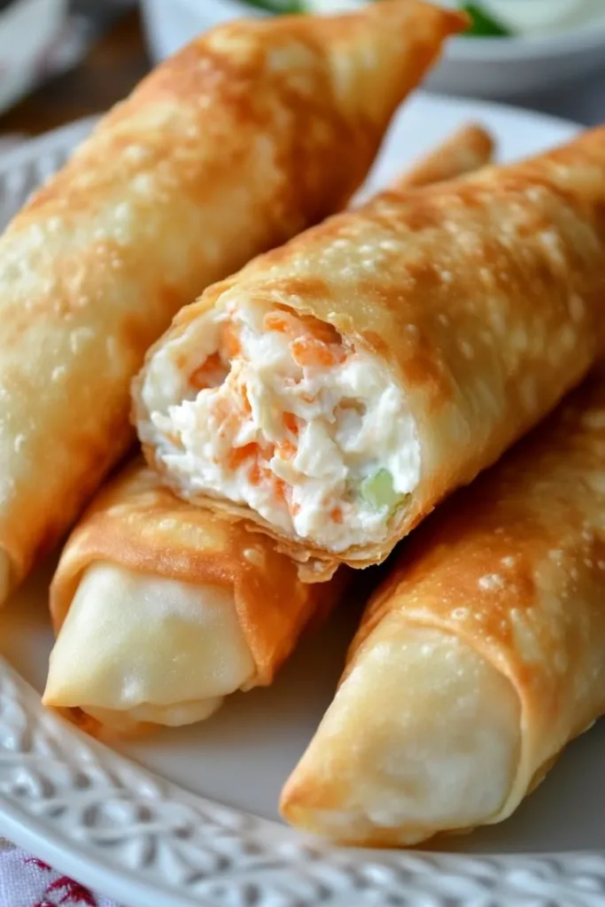 baked cream cheese rangoon rolls