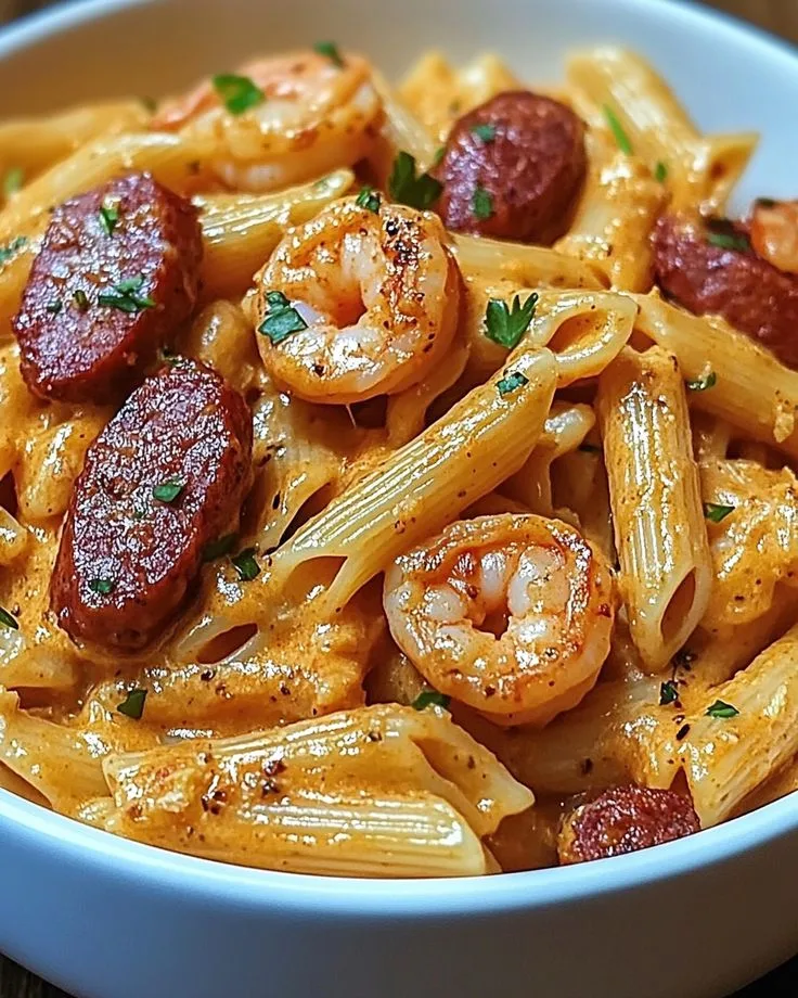 Creamy Cajun Shrimp Pasta with Sausage