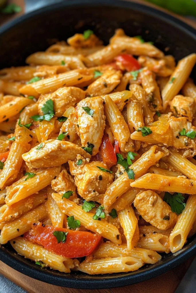 creamy chicken fajita pasta