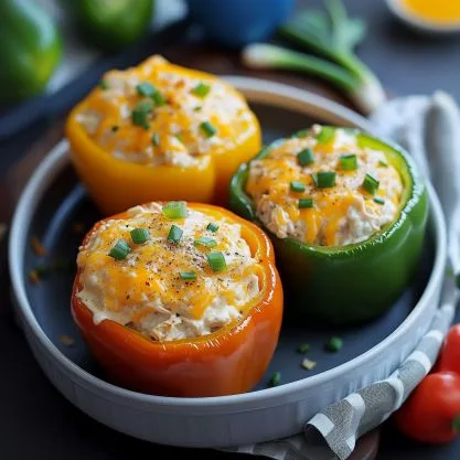 creamy chicken stuffed peppers