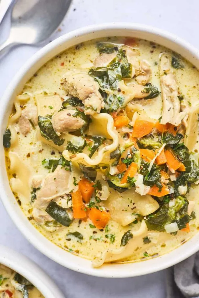 creamy chicken lasagna soup