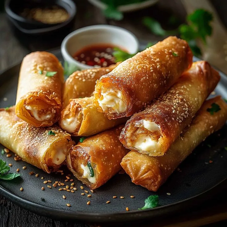 baked cream cheese rangoon rolls