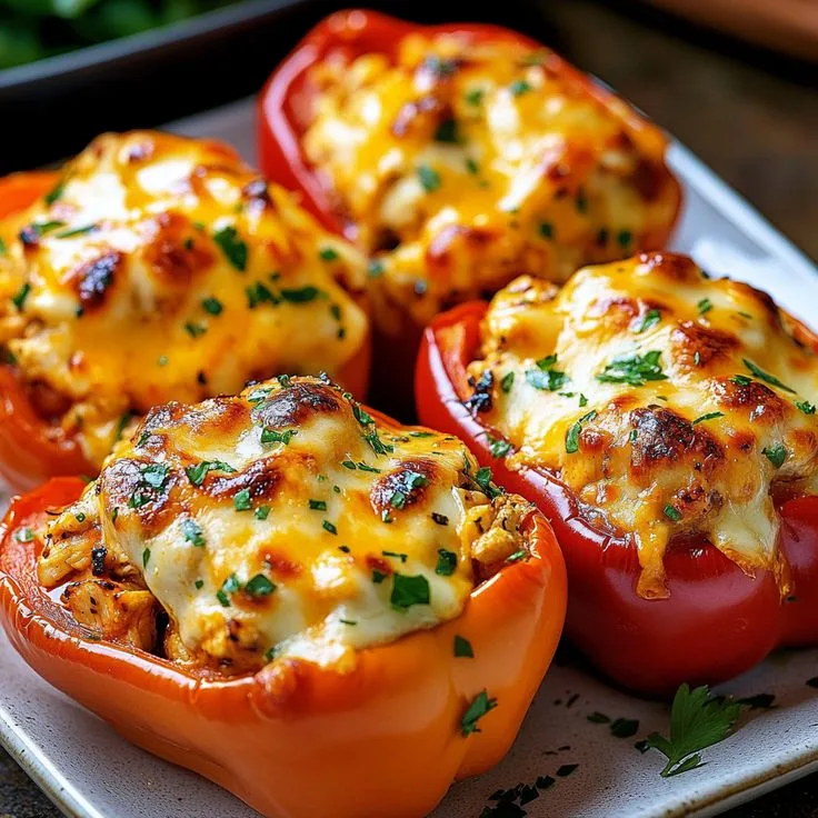 creamy chicken stuffed peppers