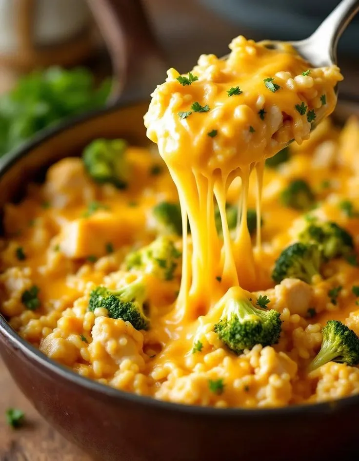 cheesy broccoli chicken and rice casserole