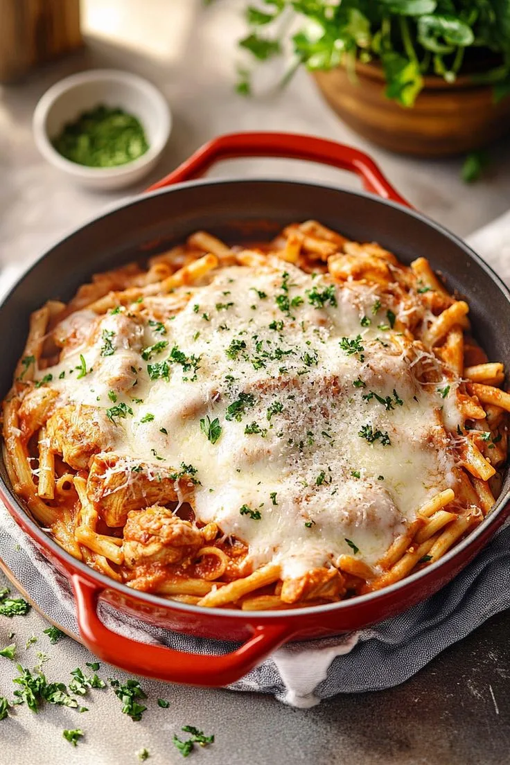 one pot chicken parmesan pasta