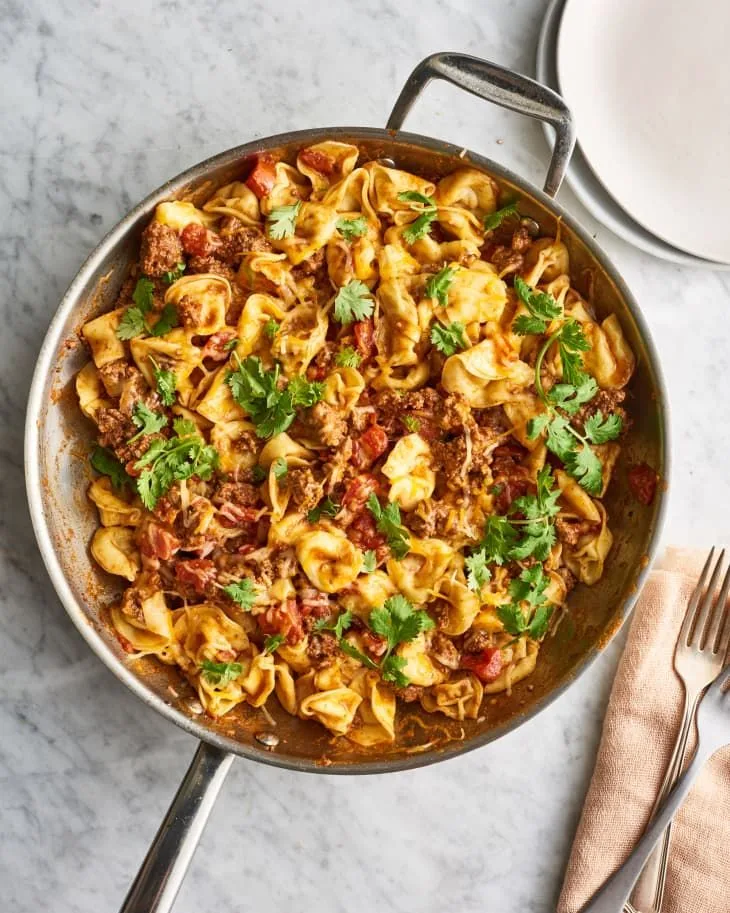 chicken taco tortellini skillet