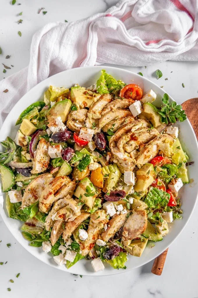 bacon avocado chicken salad with lemon vinaigrette