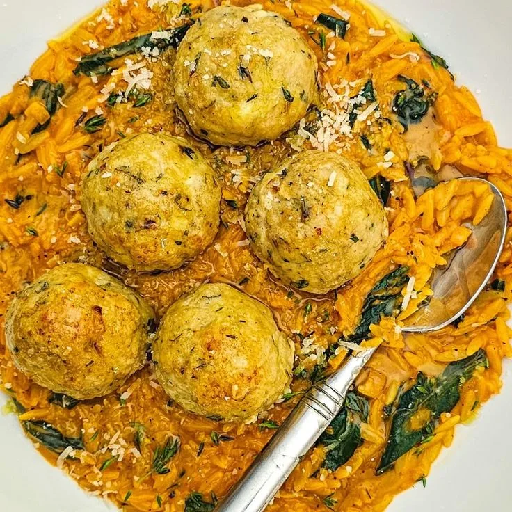 one pan chicken meatballs with orzo
