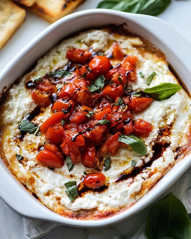 Baked Goat Cheese Bruschetta Dip Recipe: A Warm, Creamy, and Flavor-Packed Party Favorite baked goat cheese bruschetta dip recipe