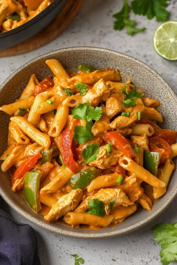 creamy chicken fajita pasta