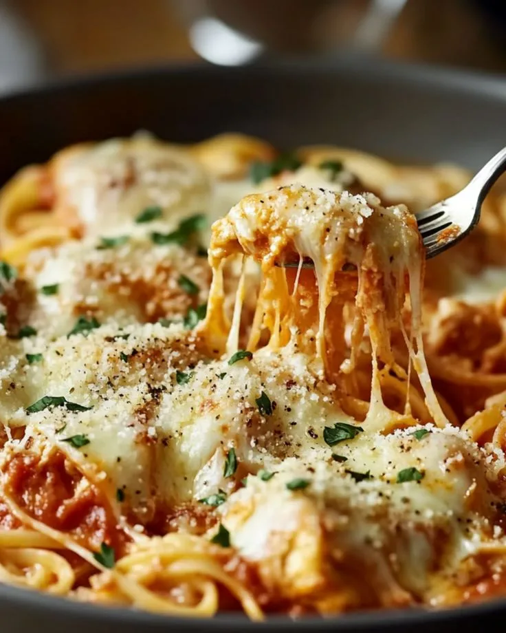 one pot chicken parmesan pasta 