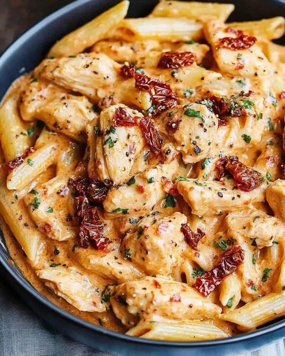Sun Dried Tomato Pasta with Chicken and Mozzarella