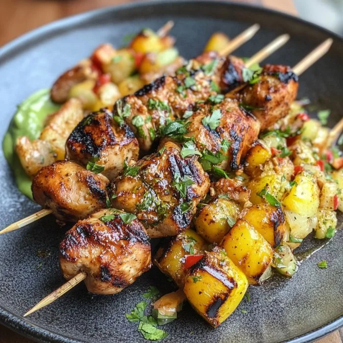 peruvian grilled chicken skewers