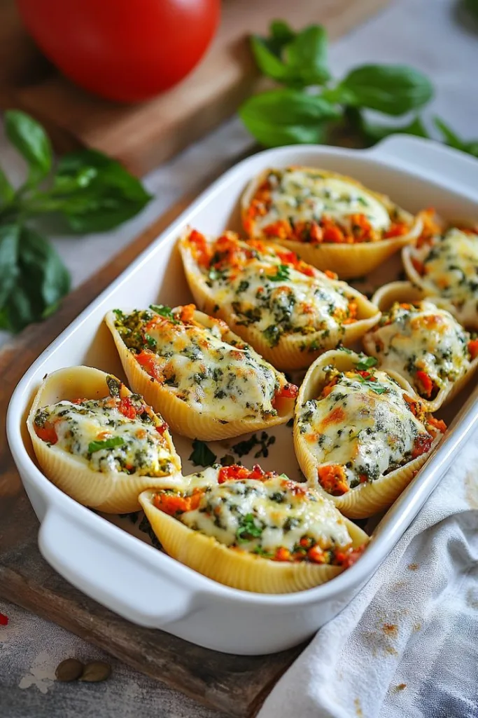 pesto chicken stuffed shells