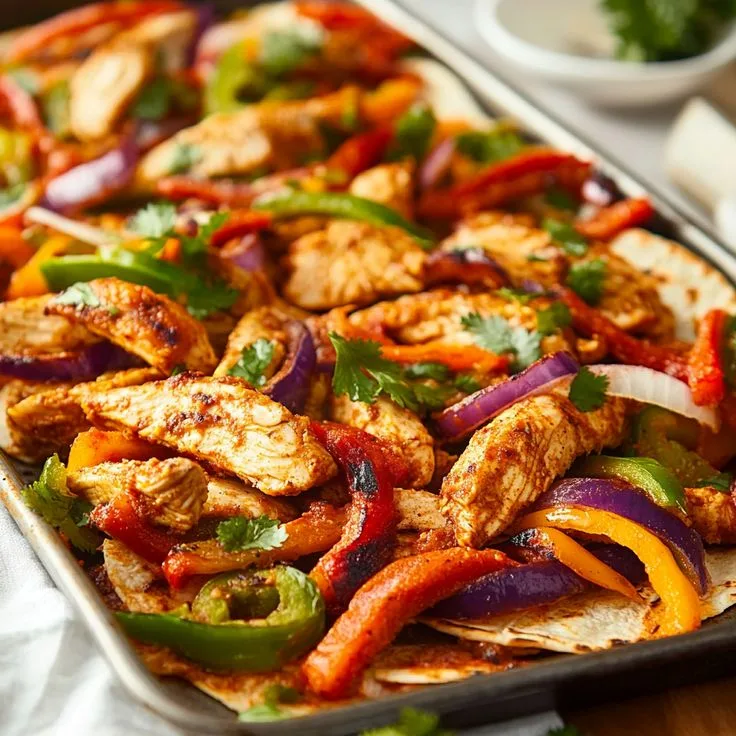 sheet pan chicken fajitas