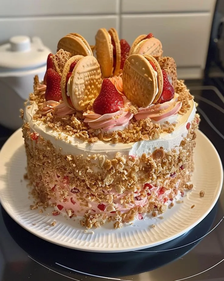 Strawberry Crunch cake
