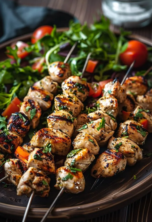 chicken skewers grilled