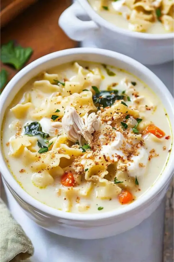 creamy chicken lasagna soup