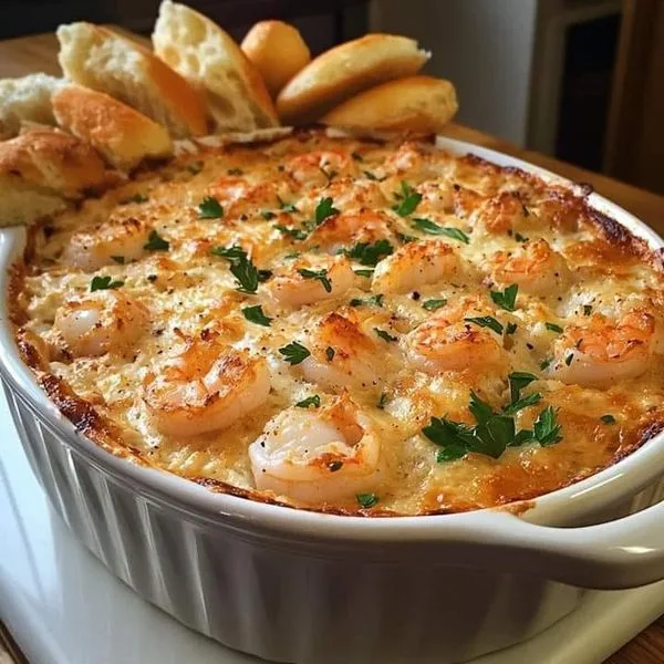 baked seafood spinach dip with mozzarella
