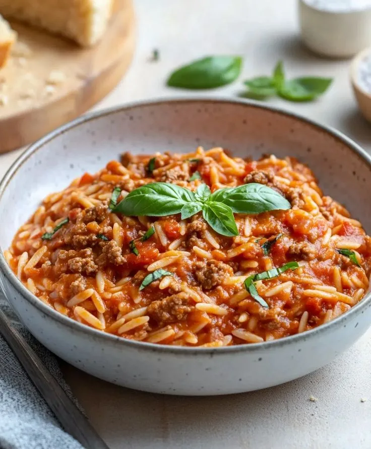 ground beef orzo 